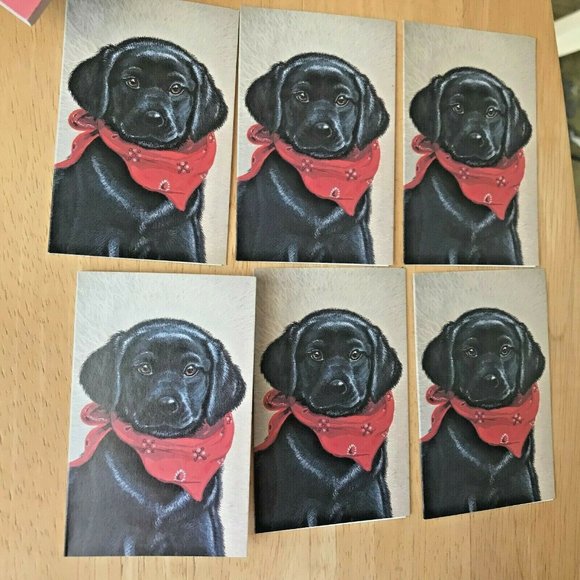Black Labrador Bridge Tallies Set of 6 Score Cards 2 & 3 Table Progressive VTG - Picture 1 of 7